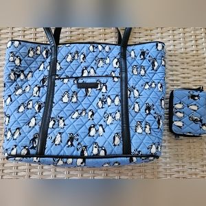 Vera Bradley tote bag and matching wallet. Penguins!